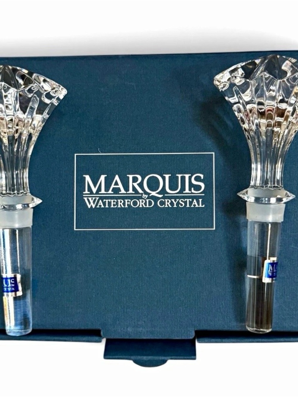 Waterford Crystal Clear Fluted Bottle Stoppers (Pair)